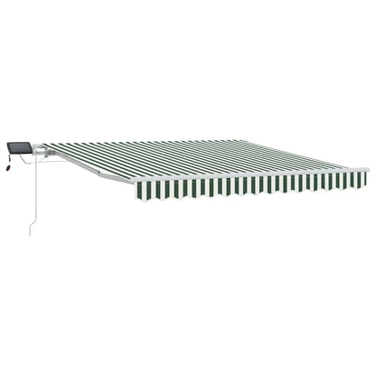Retractable Awning Green and White 350 x 250 cm