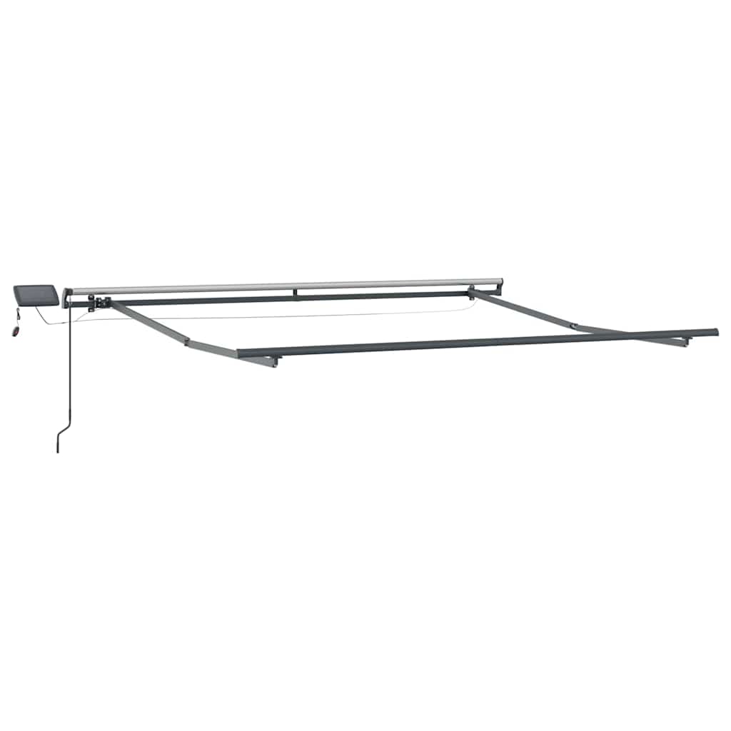 Retractable Awning Green and white 350 x 250 cm Fabric