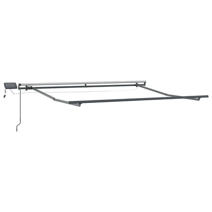Retractable Awning Green and white 350 x 250 cm Fabric