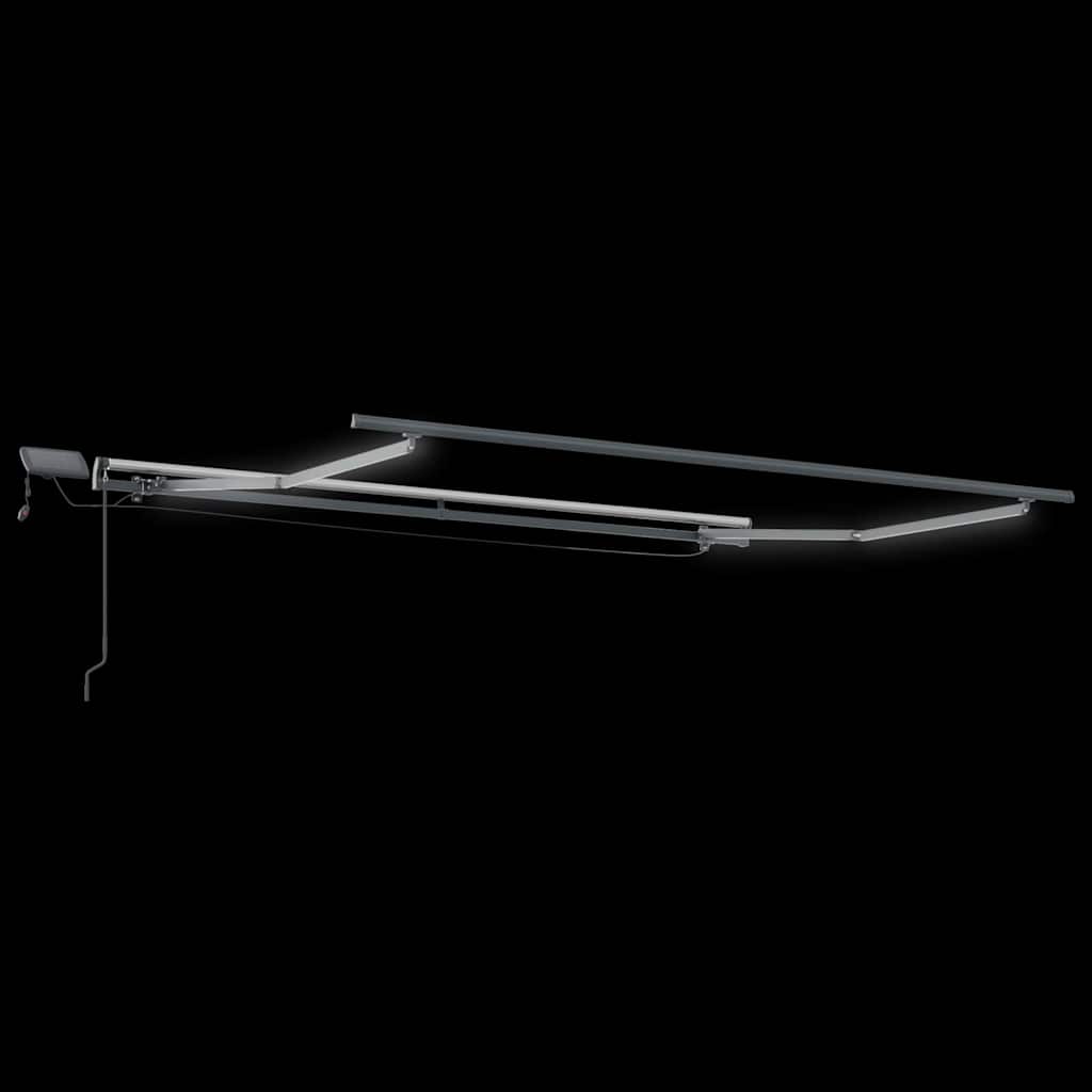 Retractable Awning Green and white 350 x 250 cm Fabric