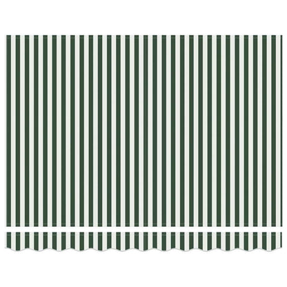 Retractable Awning Green and white 350 x 250 cm Fabric