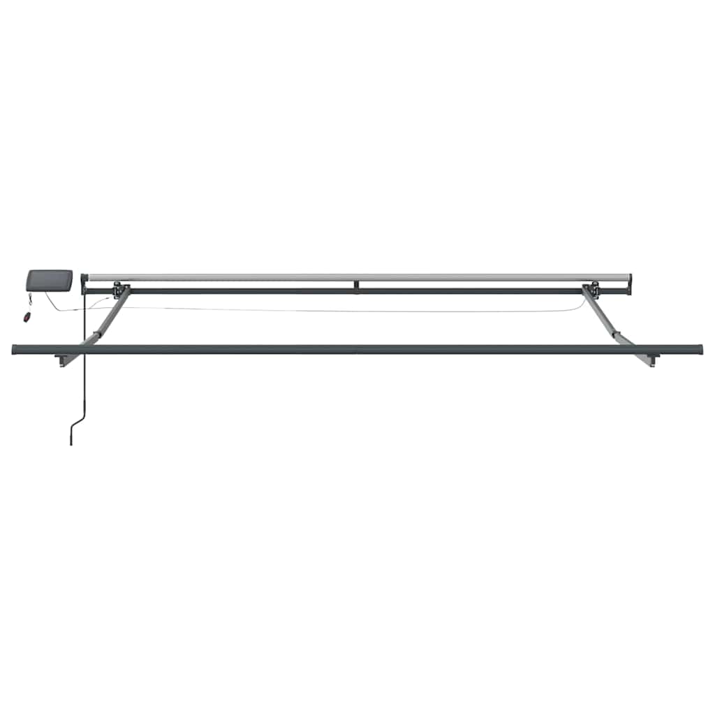 Retractable Awning Green and white 350 x 250 cm Fabric