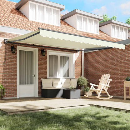 Awning Frame Cream 400 x 300 cm Polyester with PU coating
