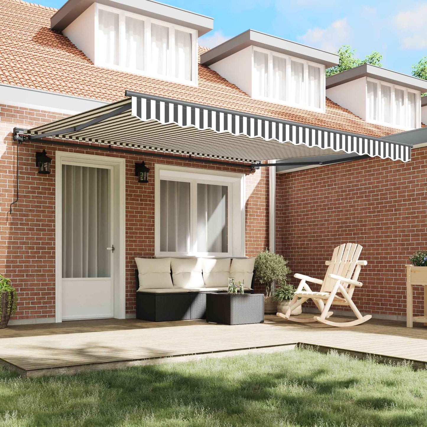 Awning Frame Anthracite and White 400 x 300 cm