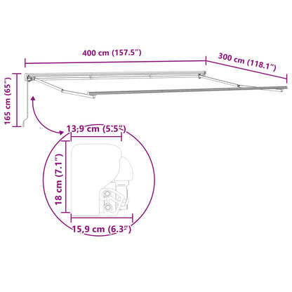 Awning Frame Anthracite and White 400 x 300 cm