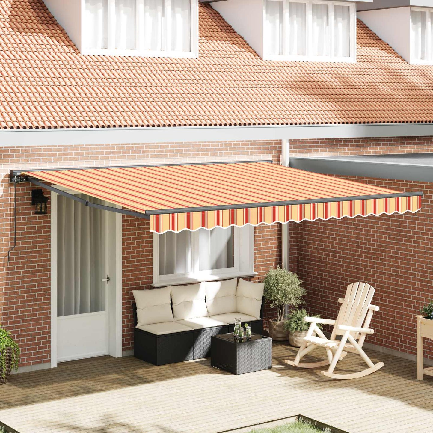 Awning Frame Multicolour 400 x 300 cm Polyester with PU coating