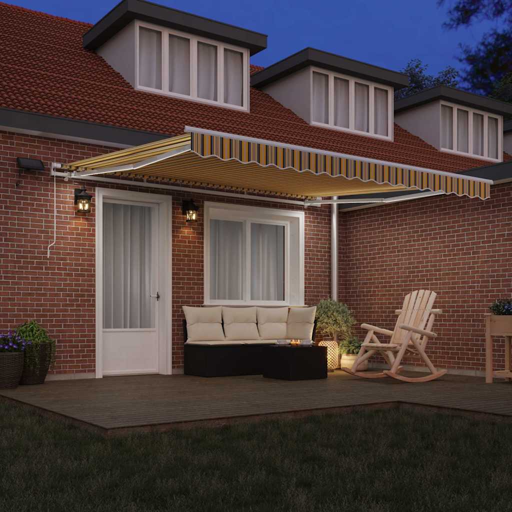 Retractable Awning Multicolour 400 x 300 cm Fabric and Steel