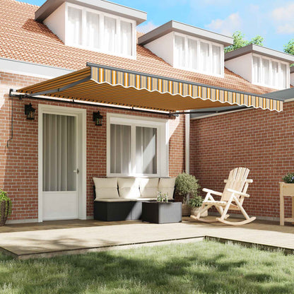 Retractable Awning Multicolour 400 x 300 cm Polyester and Steel