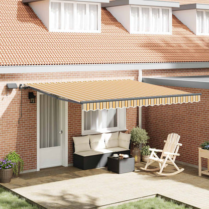 Retractable Awning Multicolour 400 x 300 cm Fabric