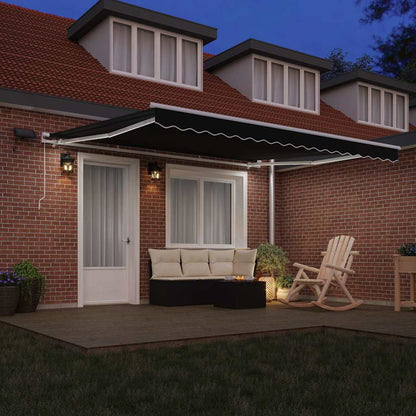 Retractable Awning Black 400 x 300 cm Fabric and Aluminium