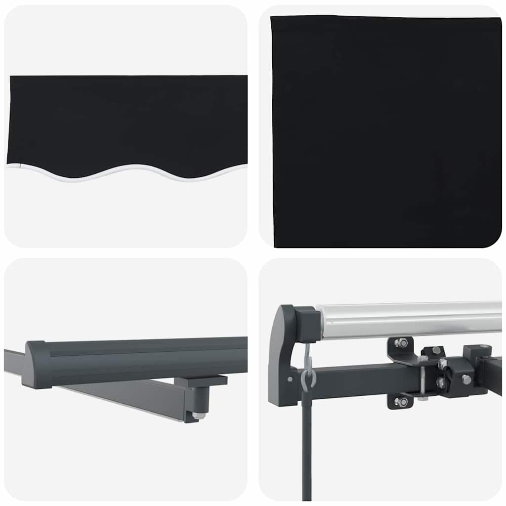 Retractable Awning Black 400 x 300 cm Fabric and Aluminium