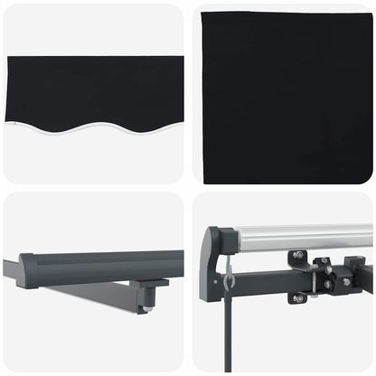 Retractable Awning Black 400 x 300 cm Fabric and Aluminium