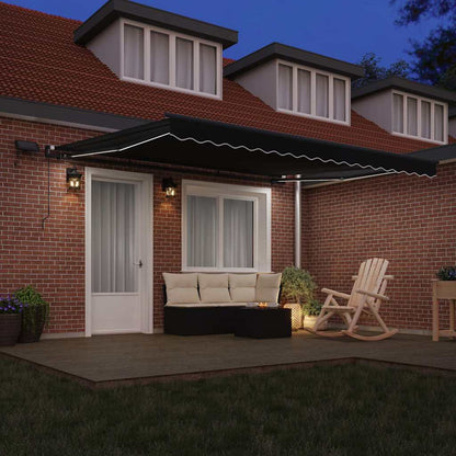 Retractable Awning Black 400 x 300 cm Fabric and Aluminium