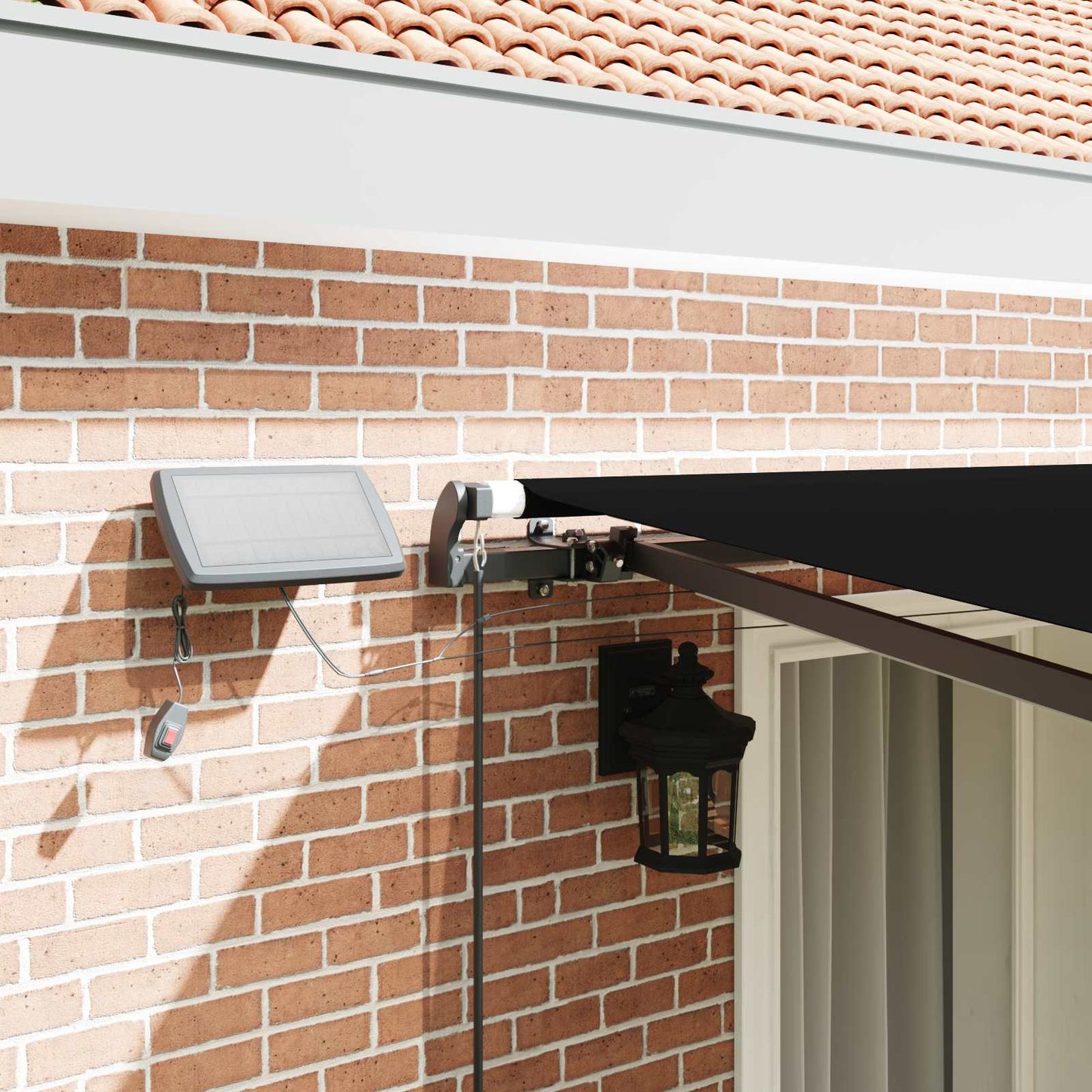Retractable Awning Black 400 x 300 cm Fabric and Aluminium