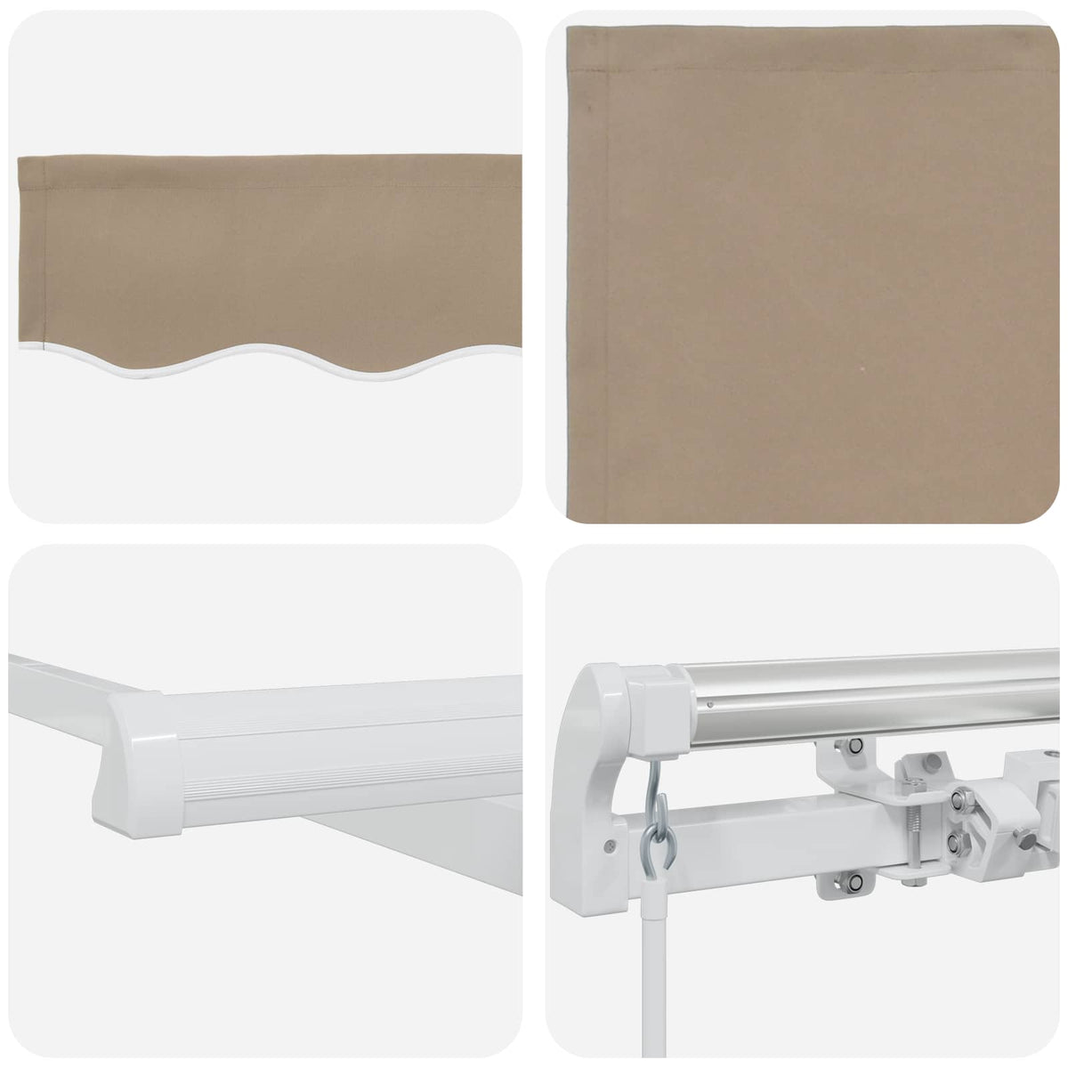 Retractable Awning Beige 400 x 300 cm Polyester and Aluminium