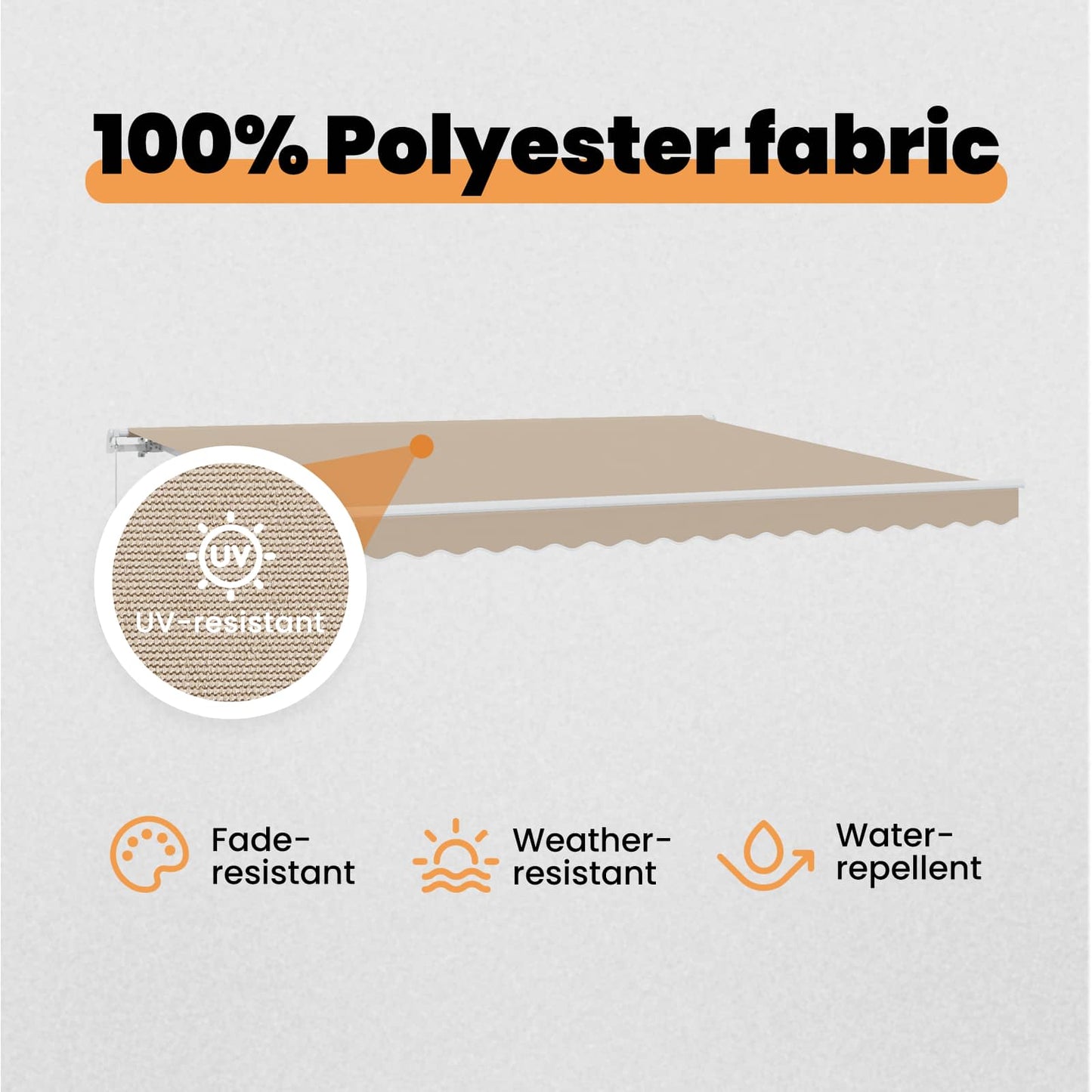 Retractable Awning Beige 400 x 300 cm Polyester and Aluminium