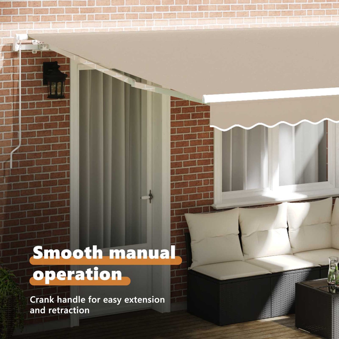 Retractable Awning Beige 400 x 300 cm Polyester and Aluminium