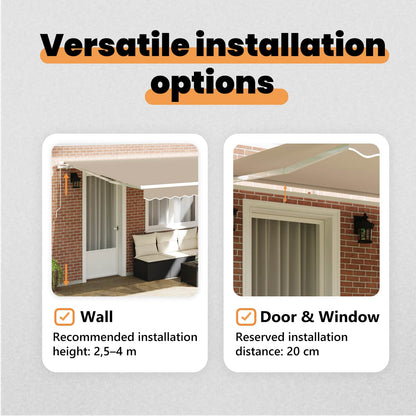 Retractable Awning Beige 400 x 300 cm Polyester and Aluminium