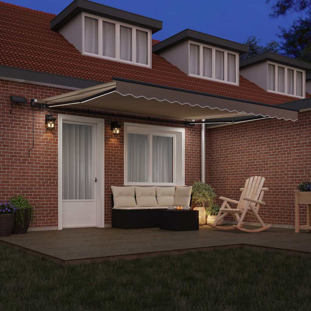 Retractable Awning Beige 400 x 300 cm Fabric