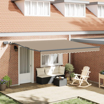 Retractable Awning Beige 400 x 300 cm Fabric