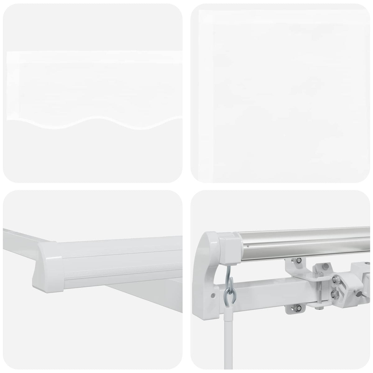 Retractable Awning White 400 x 300 cm Polyester and Aluminium