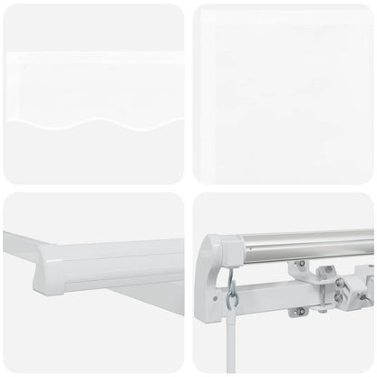 Retractable Awning White 400 x 300 cm Polyester and Aluminium