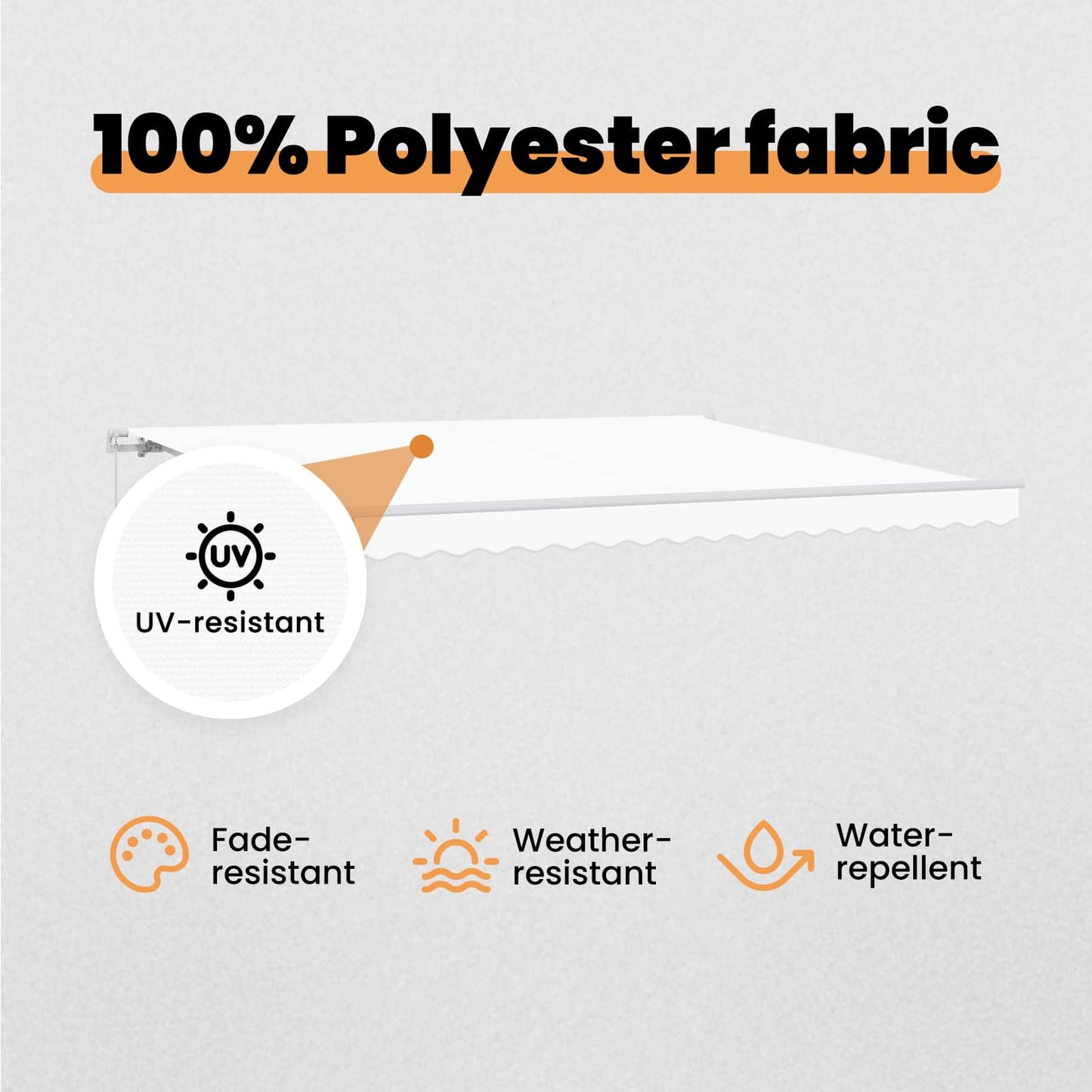 Retractable Awning White 400 x 300 cm Polyester and Aluminium