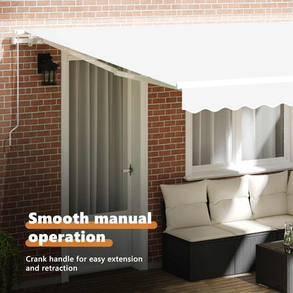 Retractable Awning White 400 x 300 cm Polyester and Aluminium