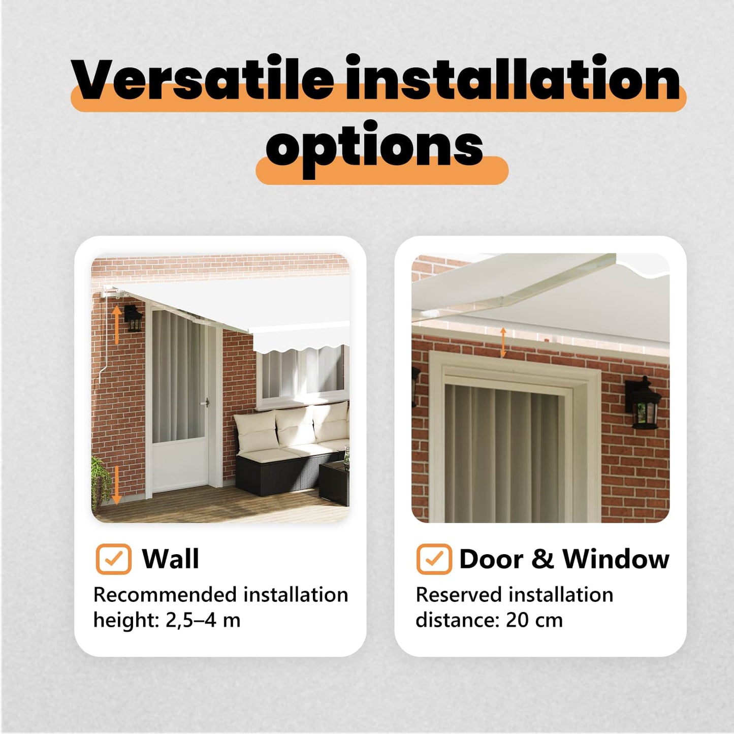 Retractable Awning White 400 x 300 cm Polyester and Aluminium