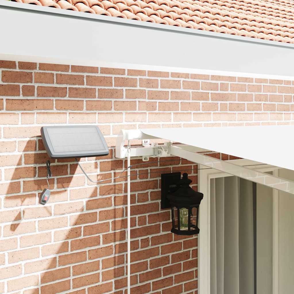 Retractable Awning White 400 x 300 cm Fabric and Aluminium