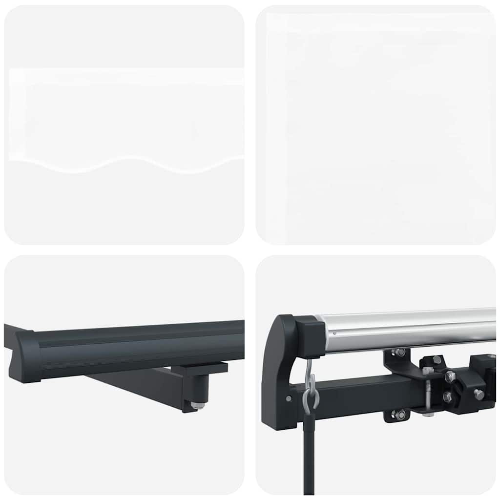 Retractable Awning White 400 x 300 cm Polyester and Aluminium