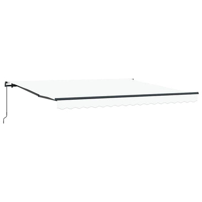 Retractable Awning White 400 x 300 cm Polyester and Aluminium