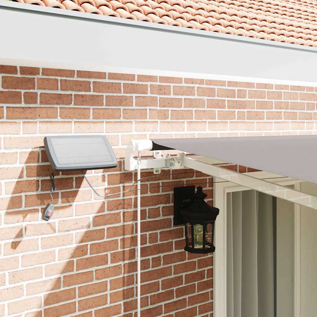 Retractable Awning Light Grey 400 x 300 cm Fabric and Aluminium