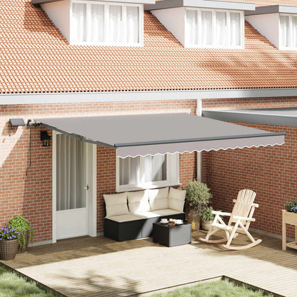 Retractable Awning Light Grey 400 x 300 cm Fabric and Aluminium