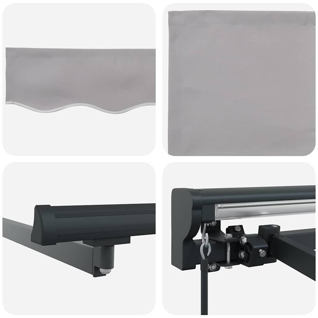 Awning Frame Light Grey 400 x 300 cm Polyester with PU coating