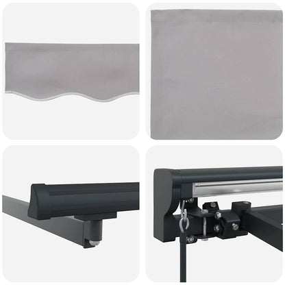 Awning Frame Light Grey 400 x 300 cm Polyester with PU coating