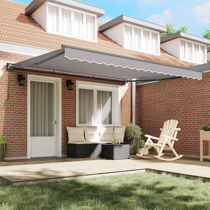 Awning Frame Light Grey 400 x 300 cm Polyester with PU coating