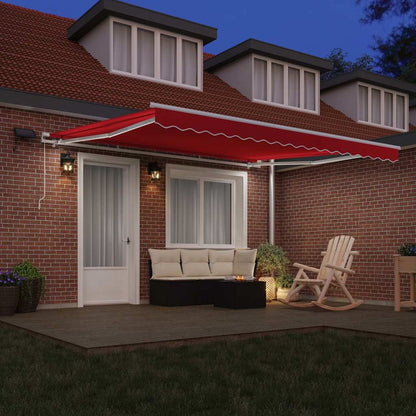 Retractable Awning Red 400 x 300 cm Fabric and Steel