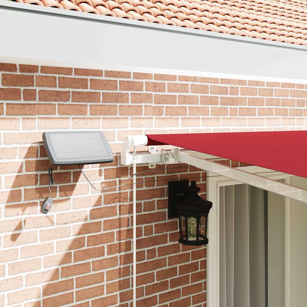 Retractable Awning Red 400 x 300 cm Fabric and Steel
