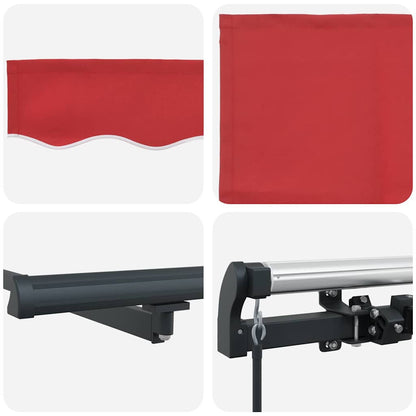 Retractable Awning Red 400 x 300 cm Polyester and Steel
