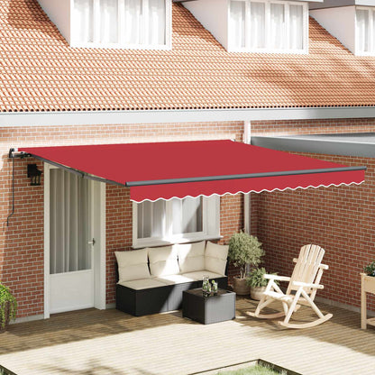 Retractable Awning Red 400 x 300 cm Polyester and Steel