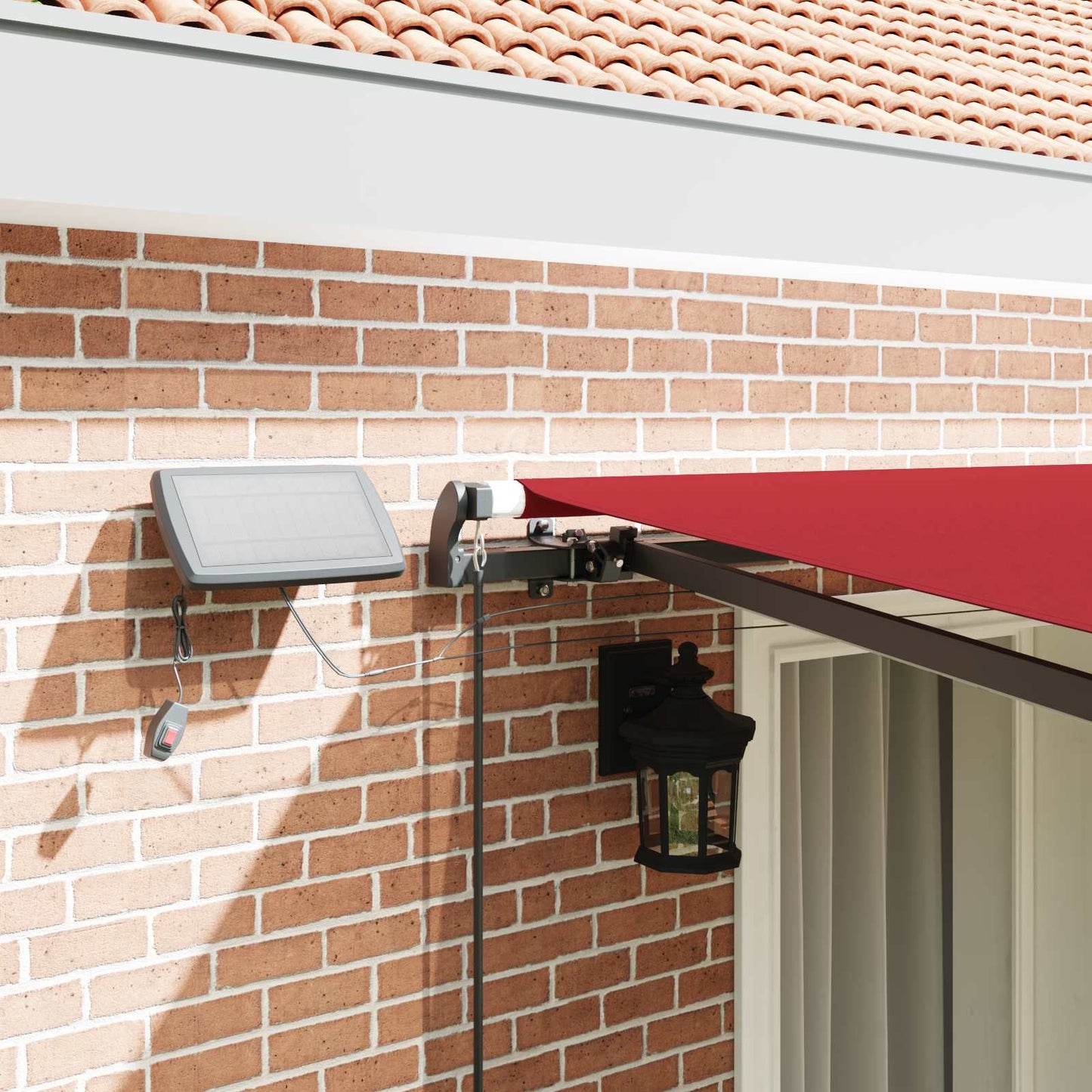 Retractable Awning Red 400 x 300 cm Fabric