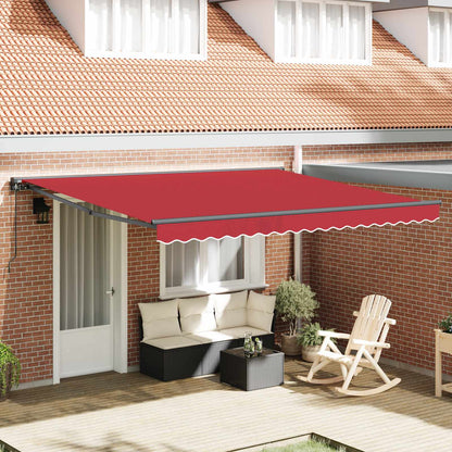 Awning Frame Red 400 x 300 cm Polyester with PU coating