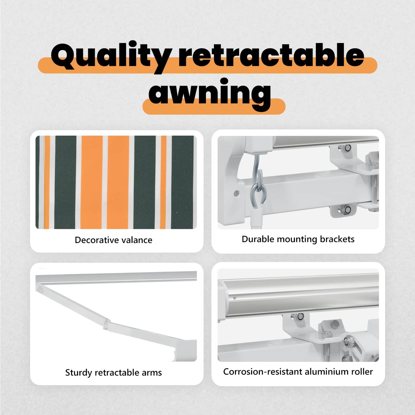 Retractable Awning Multicolour 400 x 300 cm
