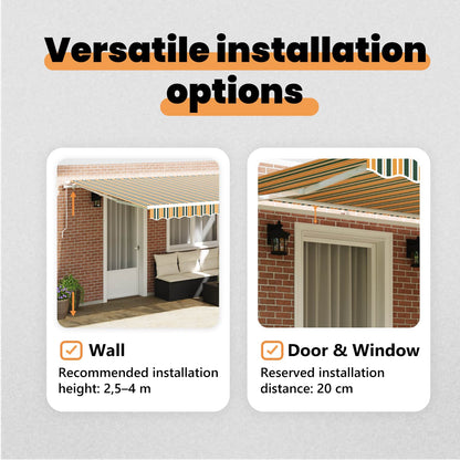 Retractable Awning Multicolour 400 x 300 cm