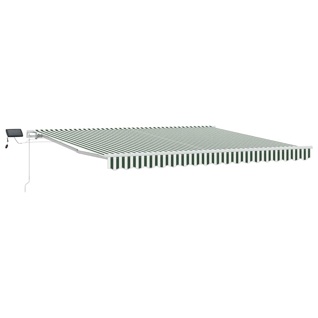 Retractable Awning Green and White 400 x 300 cm