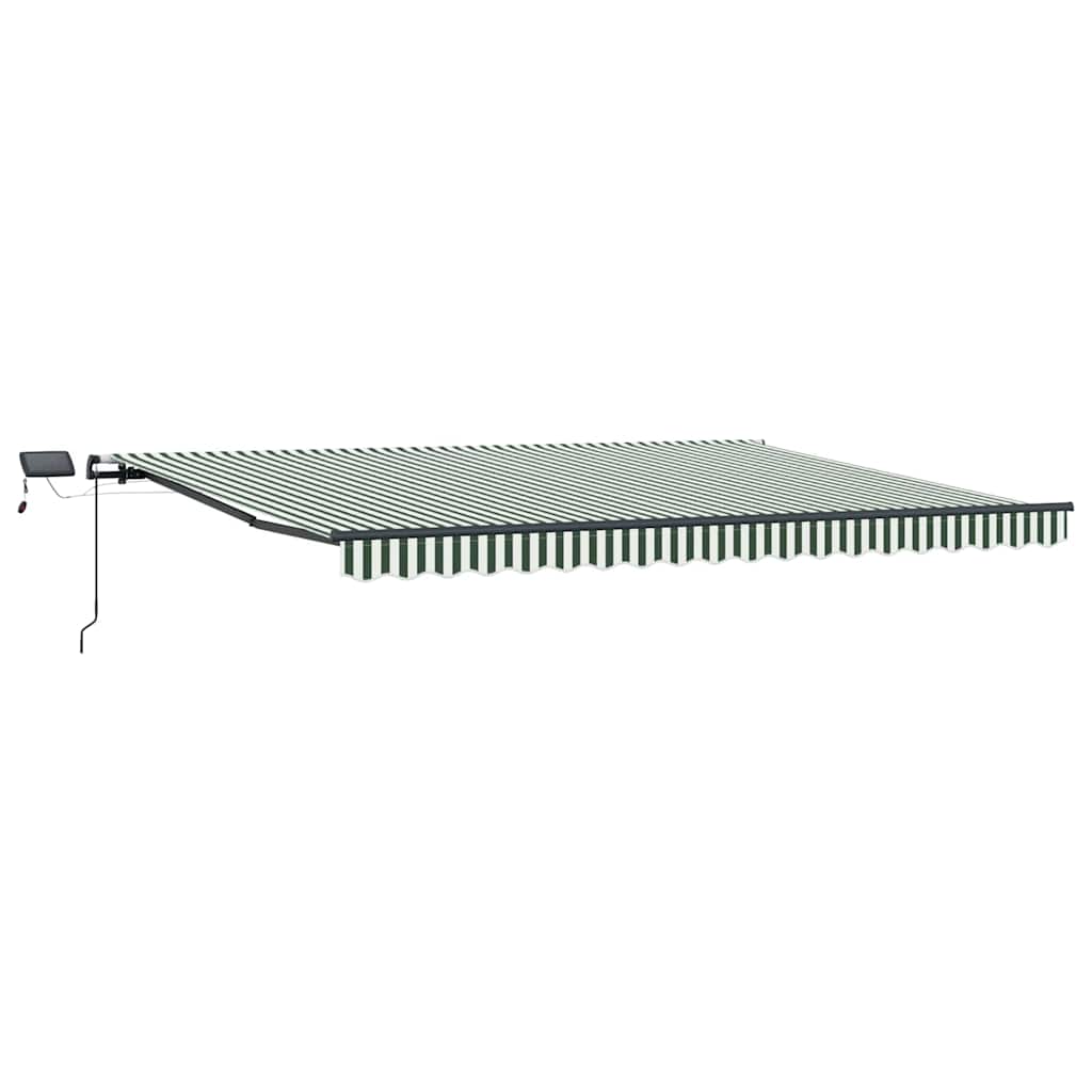 Retractable Awning Green and White 400 x 300 cm