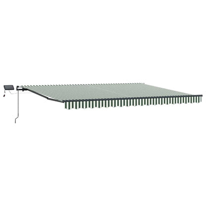 Retractable Awning Green and White 400 x 300 cm