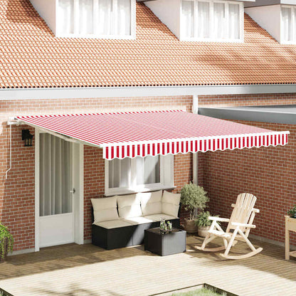 Retractable Awning Red and White 400 x 350 cm