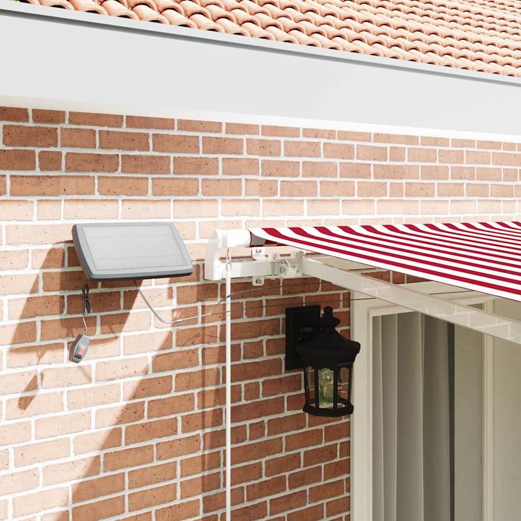 Retractable Awning Red and White 400 x 300 cm